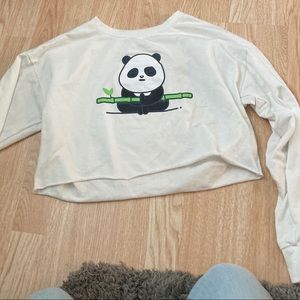 Panda print crop top